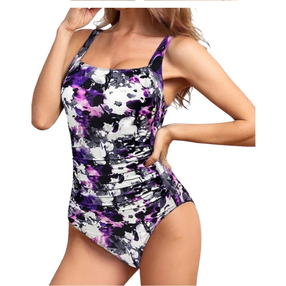 NWT Justfitsu floral one-piece bathing suit.